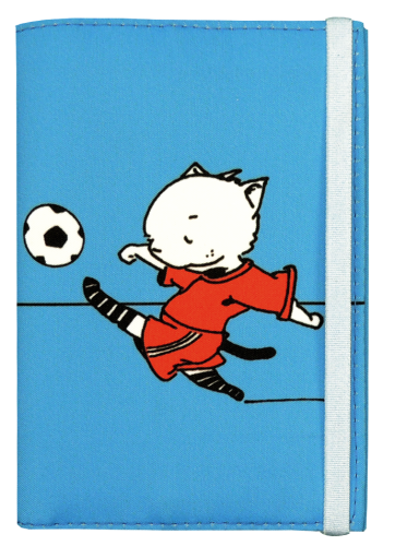Обложка на паспорт "Кот и футбол" (текстиль)